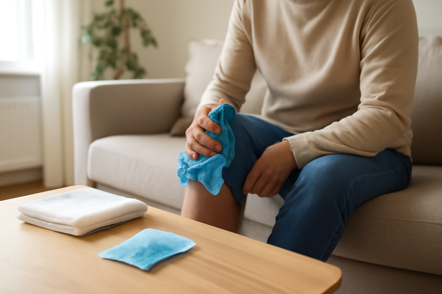 poche de froid sur genou pour douleur genou remède grand-mère