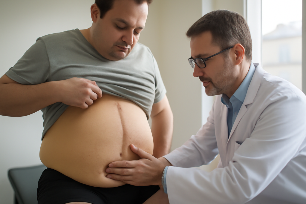 Éventration abdominale photo : signes et prise en charge