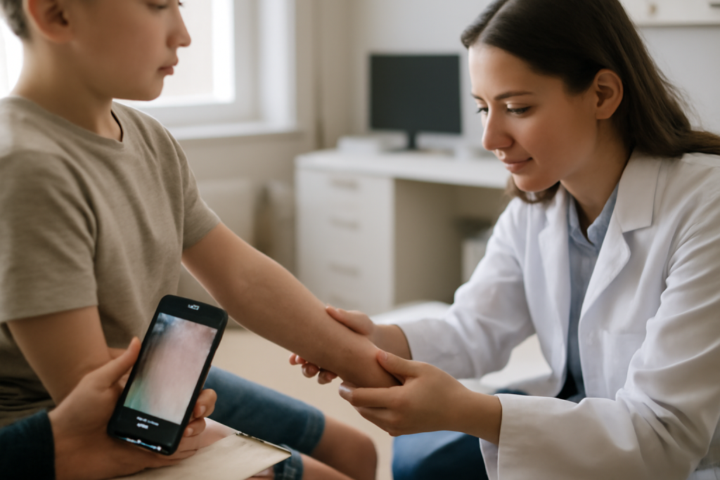 Peau marbrée enfant : causes & quand consulter