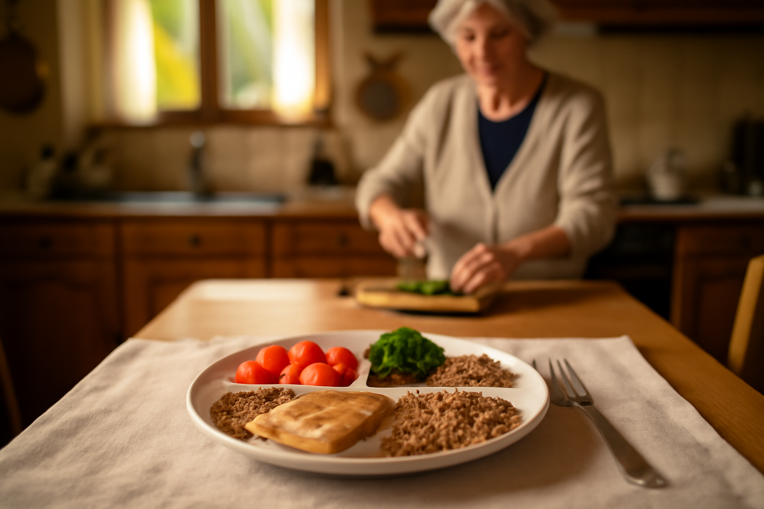 remède de grand-mère pour faire baisser la glycémie : assiette équilibrée avec légumes et marche après repas