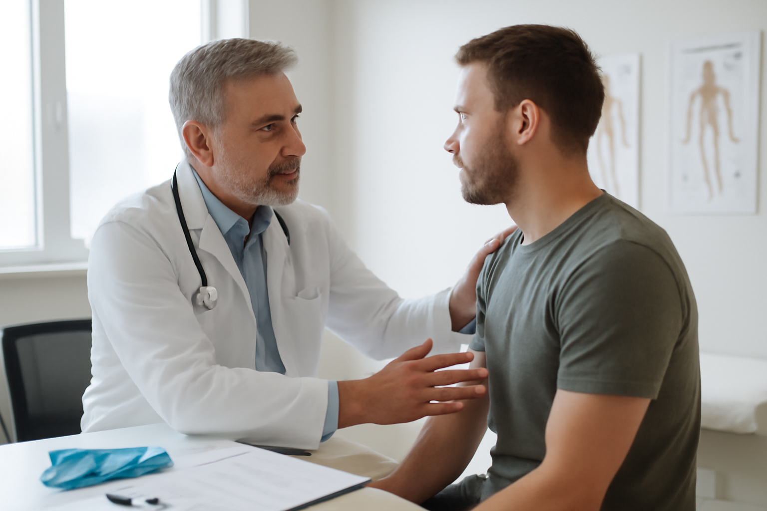 Consultation médicale rapide pour douleur lombaire avec évaluation neurologique dans un cabinet