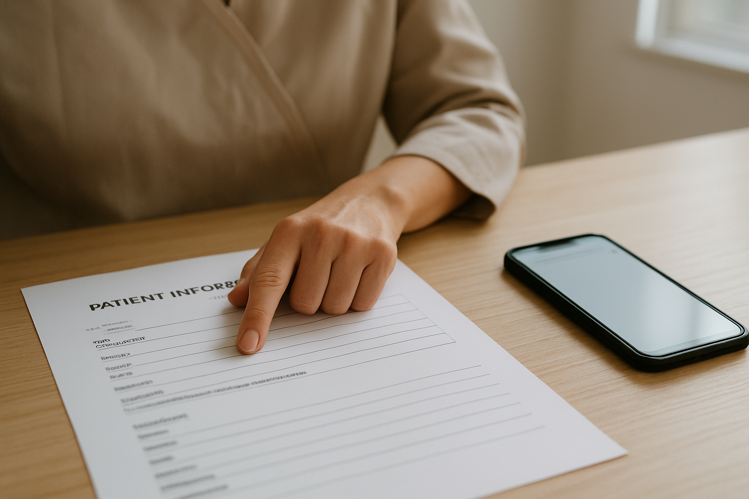 Fiche patient avec adresse de connexion et numéro de dossier pour accéder aux résultats d’imagerie en ligne