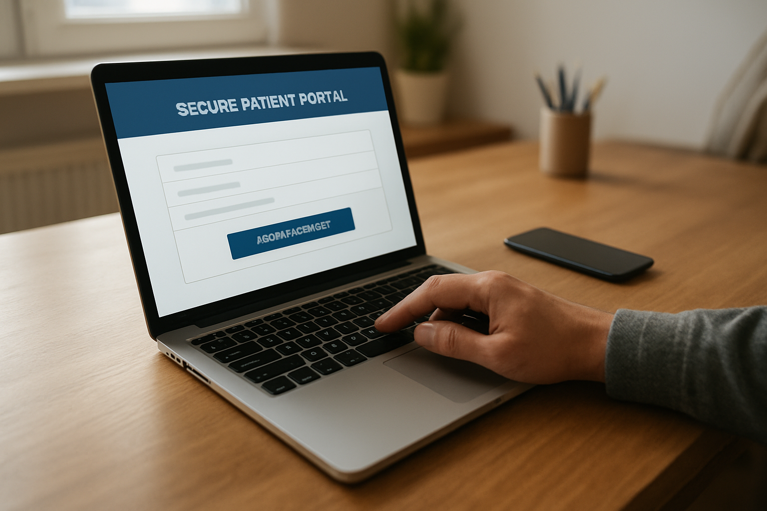 Téléchargement sécurisé d’un compte-rendu d’IRM sur un portail patient en ligne